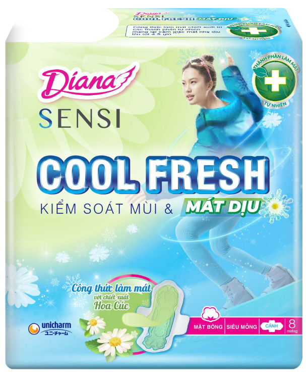 Diana SENSI Cool Fresh Mát Dịu siêu mỏng cánh